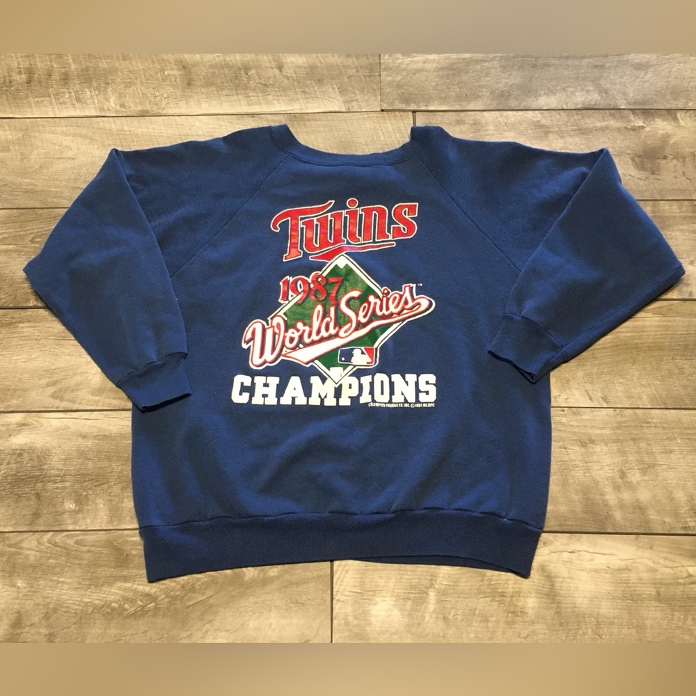 Vtg 1987 MINNESOTA TWINS World Series Champion Sweatshirt Pullover Jumper Medium